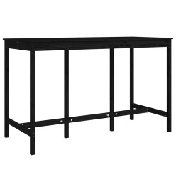 Table de bar Noir 180x80x110 cm Bois massif de pin