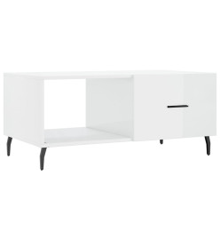 Table basse Blanc brillant 90x50x40 cm Bois d'ingénierie