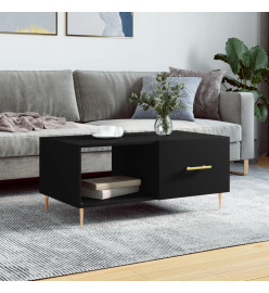 Table basse noir 90x50x40 cm bois d'ingénierie