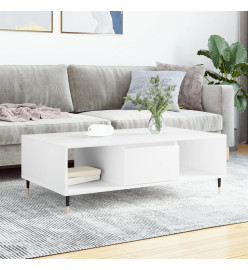 Table basse blanc 104x60x35 cm bois d'ingénierie