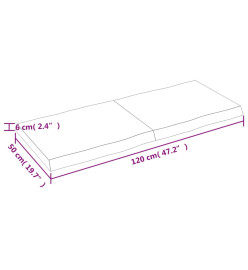 Dessus de table bois chêne massif traité bordure assortie