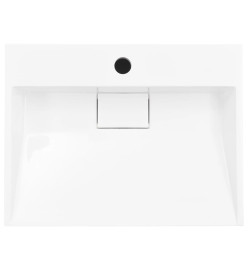 Lavabo 50x38x13 cm Fonte minérale/marbre Blanc