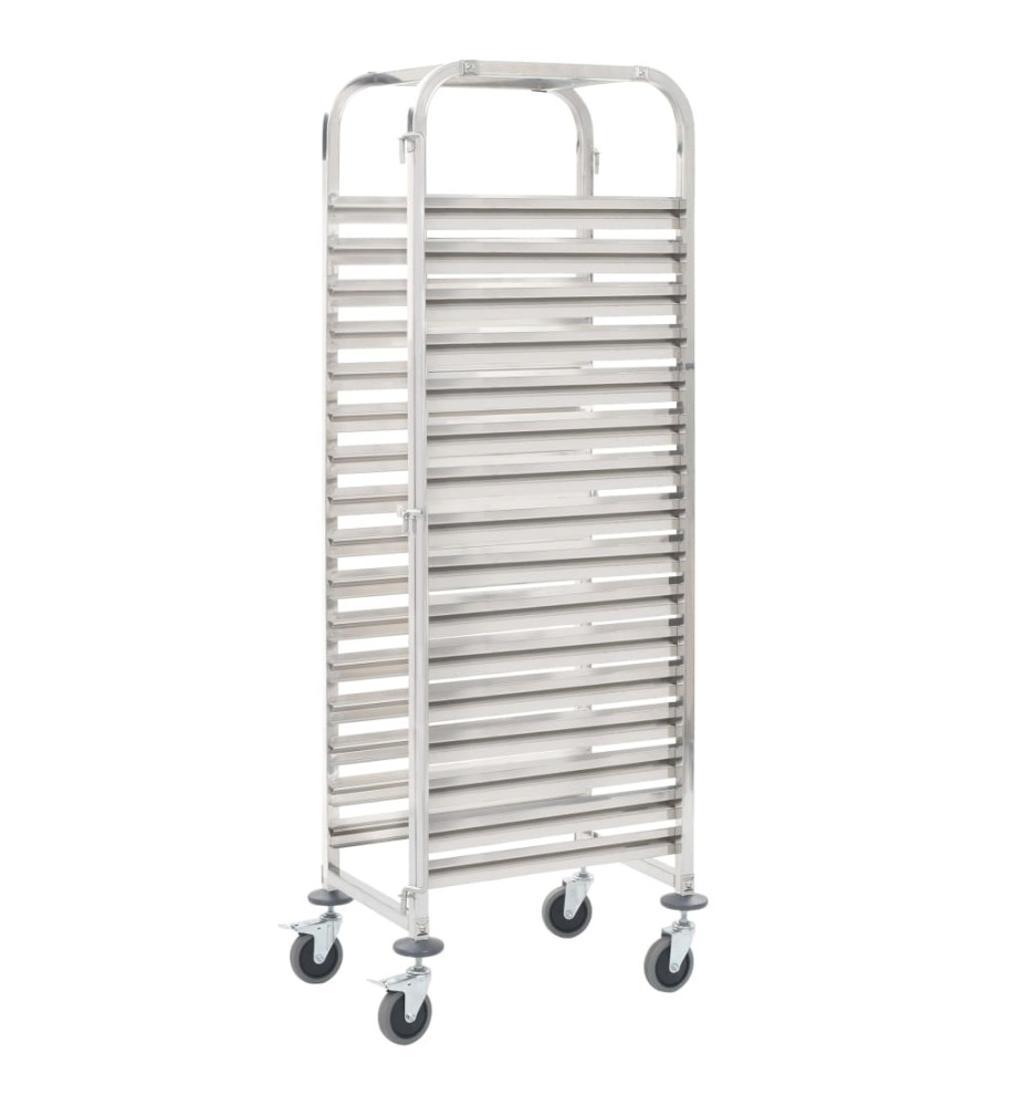 Chariot de cuisine pour 16 plateaux 38x55x163 cm Inox