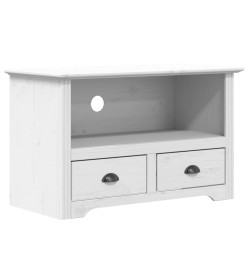 Meuble TV avec 2 tiroirs BODO blanc 91x43x56 cm bois massif pin