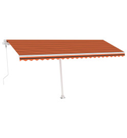 Auvent automatique capteur de vent LED 500x350 cm Orange marron