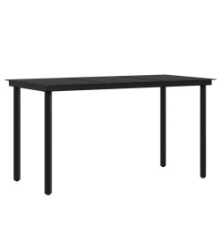 Mobilier de salle à manger de jardin avec coussins 7 pcs Noir