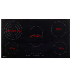 Plaque de cuisson Céramique 5 brûleurs Contrôle tactile 8500 W