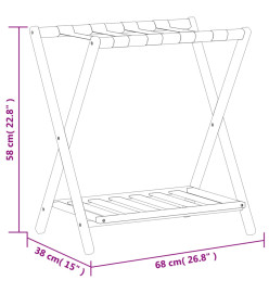 Porte-bagages 68x38x58 cm bambou