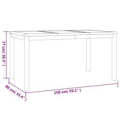 Ensemble à dîner de jardin 7 pcs Bois de teck solide