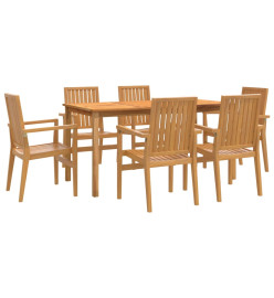 Ensemble à dîner de jardin 7 pcs Bois de teck solide