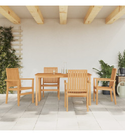 Ensemble à dîner de jardin 5 pcs Bois de teck massif