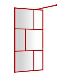 Paroi de douche avec verre ESG transparent rouge 115x195 cm