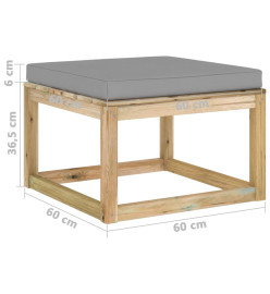 Salon de jardin 7 pcs avec coussins bois de pin imprégné