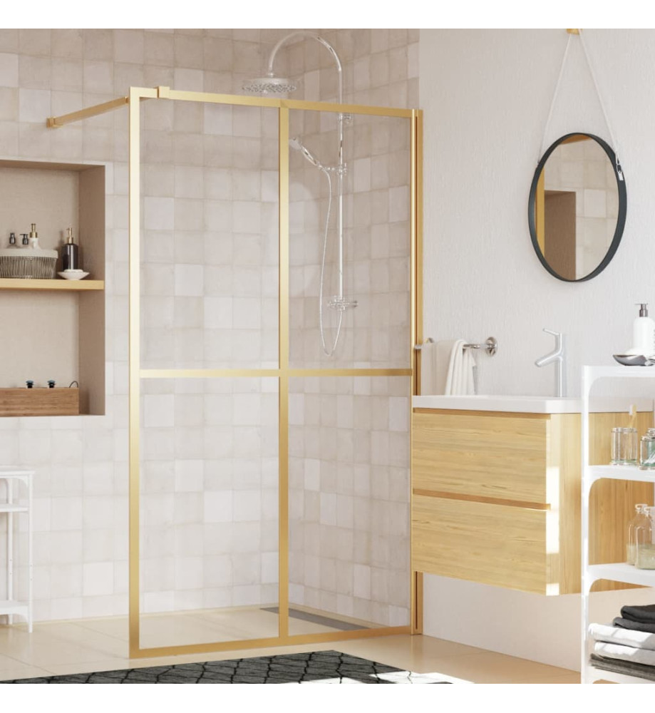 Paroi de douche avec verre ESG transparent doré 140x195 cm