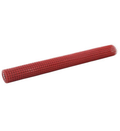 Grillage Acier avec revêtement en PVC 25x1,5 m Rouge