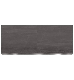 Étagère murale gris foncé 120x50x6 cm bois chêne massif traité