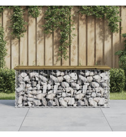 Banc de jardin design gabion 103x31,5x42cm bois de pin imprégné