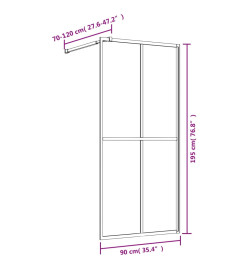 Paroi de douche avec verre ESG transparent doré 90x195 cm