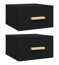 Tables de chevet murales 2 pcs noir 35x35x20 cm