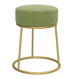 Tabouret rond Vert moutarde Velours