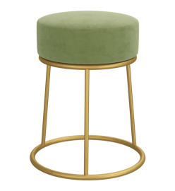 Tabouret rond Vert moutarde Velours