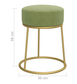 Tabouret rond Vert moutarde Velours