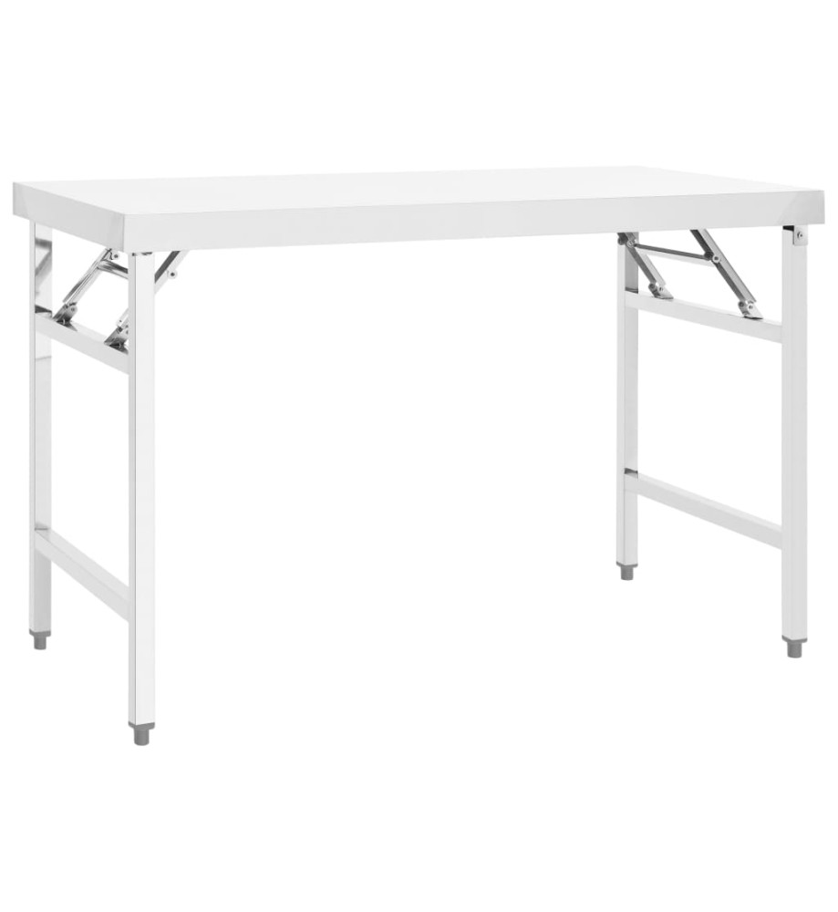 Table de travail pliable de cuisine 120x60x80 cm Inox