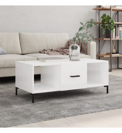 Table basse Blanc brillant 102x50x40 cm Bois d'ingénierie