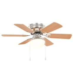 Ventilateur de plafond orné avec lumière 82 cm Marron clair