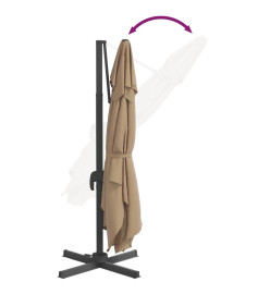Parasol déporté avec mât en aluminium Taupe 300x300 cm