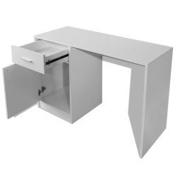 Bureau avec tiroir et placard 100x40x73 cm Blanc