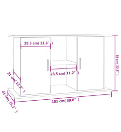 Support pour aquarium gris béton 101x41x58 cm bois d'ingénierie