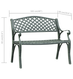 Banc de jardin 102 cm Aluminium coulé Vert