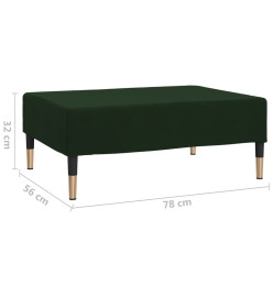 Repose-pied Vert foncé 78x56x32 cm Velours