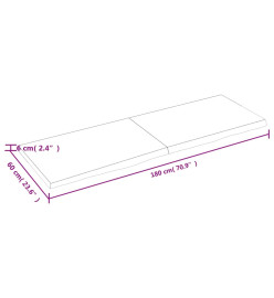 Comptoir de salle de bain gris foncé 180x60x6 cm bois traité