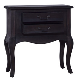 Table d'appoint et tiroirs Noir 60x30x60cm Bois d'acajou massif