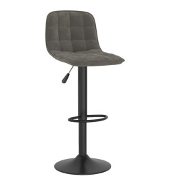 Tabourets de bar lot de 2 gris foncé velours