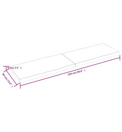 Dessus de table bois chêne massif non traité bordure assortie