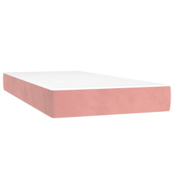 Sommier tapissier avec matelas et LED Rose 90x190 cm Velours