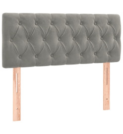 Lit à sommier tapissier et matelas Gris clair 90x200 cm Velours