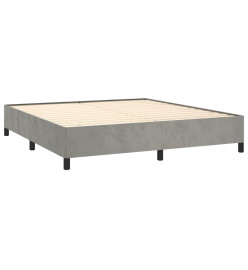 Lit à sommier tapissier et matelas Gris clair 180x200cm Velours