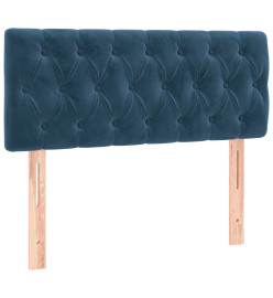 Sommier tapissier et matelas et LED Bleu foncé 90x200cm Velours