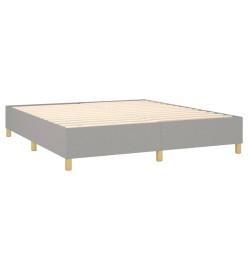 Lit à sommier tapissier avec matelas Gris clair 180x200cm Tissu