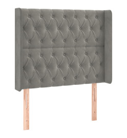 Tête de lit à LED Gris clair 93x16x118/128 cm Velours