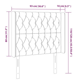 Tête de lit à LED Gris clair 93x16x118/128 cm Velours