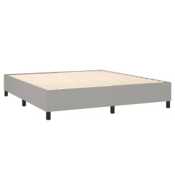 Lit à sommier tapissier avec matelas Gris clair 180x200cm Tissu