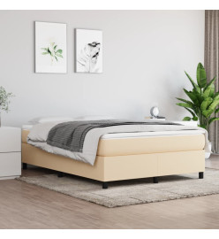Sommier à ressorts de lit Crème 140x190 cm Tissu
