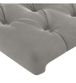 Tête de lit à LED Gris clair 180x7x118/128 cm Velours