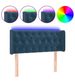 Tête de lit à LED Bleu foncé 93x16x78/88 cm Velours