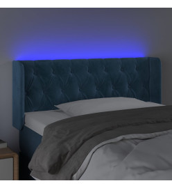Tête de lit à LED Bleu foncé 93x16x78/88 cm Velours